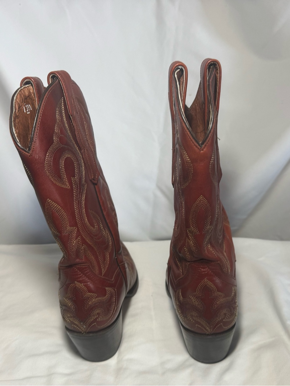 Dan Post Cowboy Boots Women 7.5 Leather Western Stitching Red-Brown Heeled - Picture 4 of 11